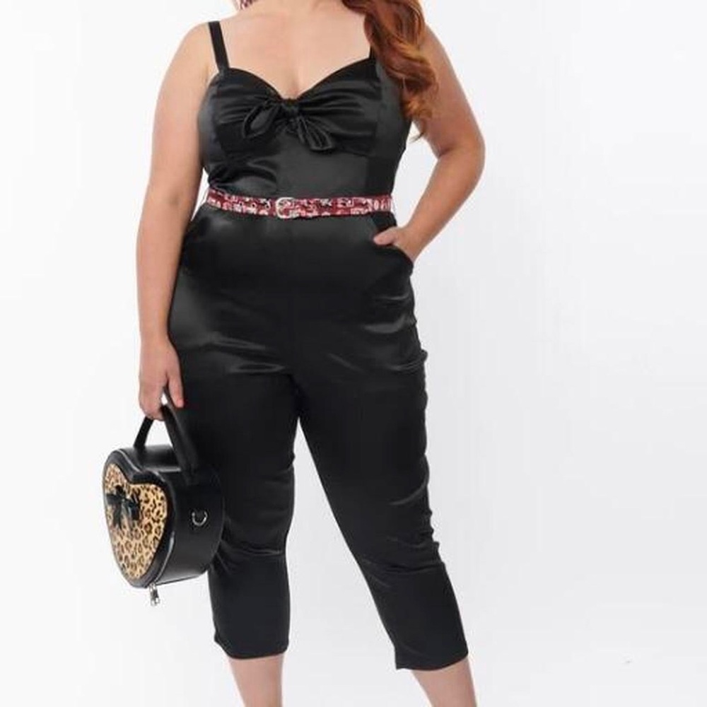 Betty Boop Unique Vintage Women's Black Jumpsuit collab no belt size M 6/8